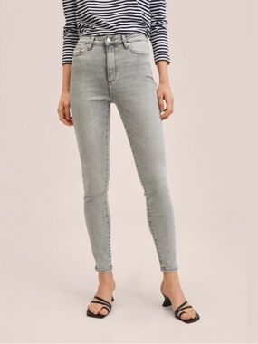 Mango Denim Light Gray Elektra Skinny Jeggings